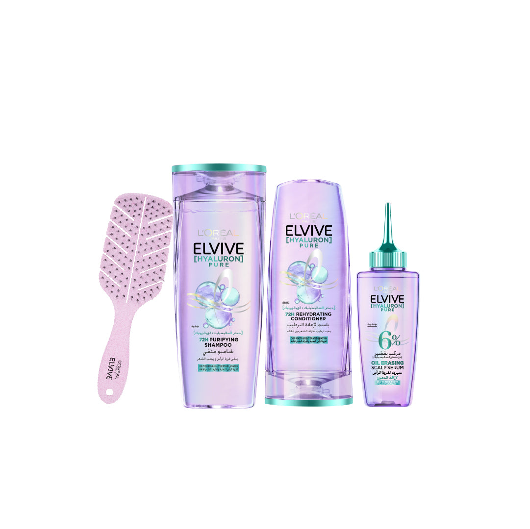15% Elvive Hyaluron Pure Routine + Free Hair Brush