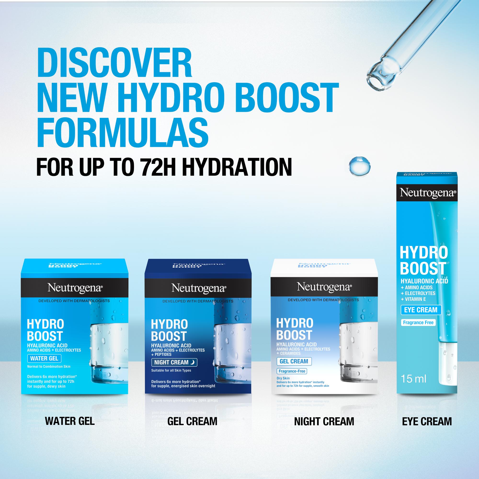 Neutrogena Hydro Boost Eye Refreshing Gel Cream, 15ml, Complete Eye Area Skin Care Hydration Regime with Hyaluronic Acid, Lightweight, Non-Comedogenic, and Suitable for Sensitive Skin.