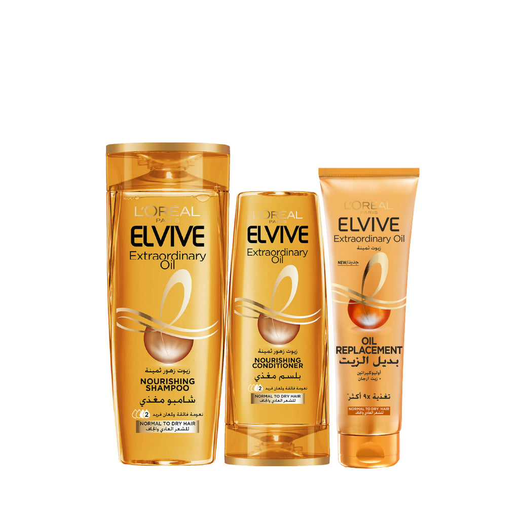 15% OFF Elvive Extraordinary Oil Shampoo + Conditioner + Oil Replacement