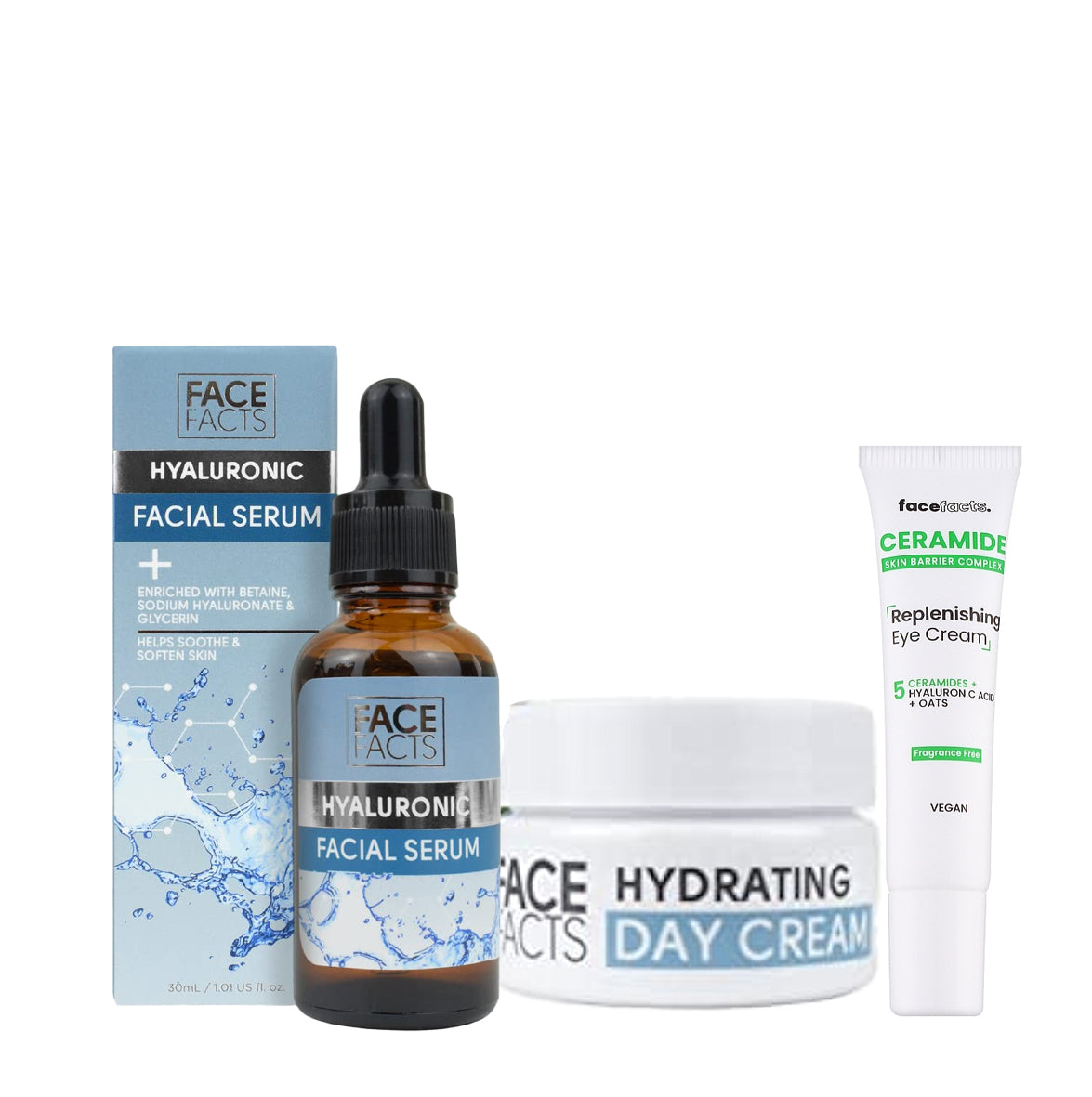 20% OFF Hydrating Day Cream+ Hyaluronic Face Serum + Ceramide Repairing Eye Cream 15ml