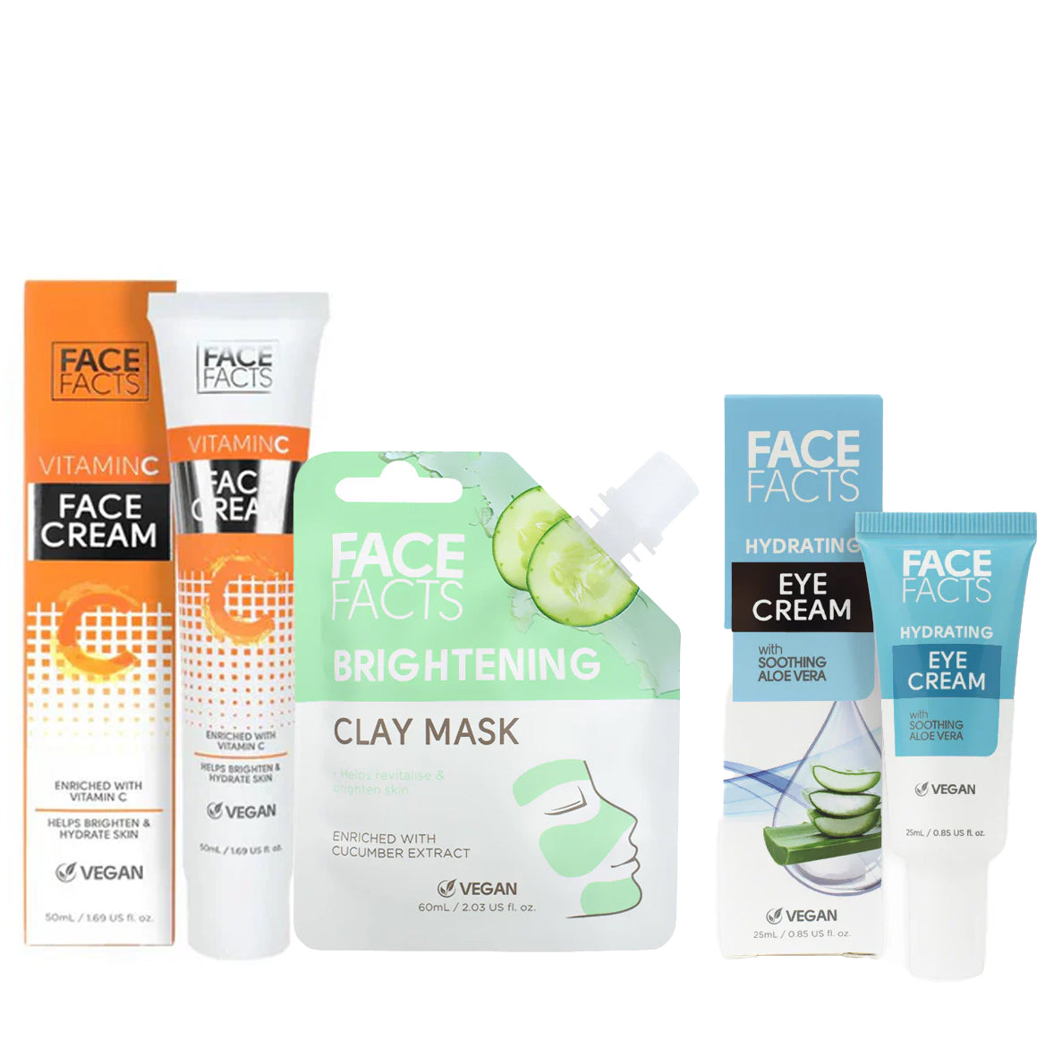 20% OFF Hydrating Eye Cream + Vitamin C Face Cream + Brightening Clay Mud Mask