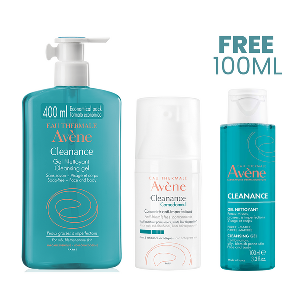 Avene Cleanance gel 400ml + Comedomed 30ml + cleanance gel 100ml GIFT