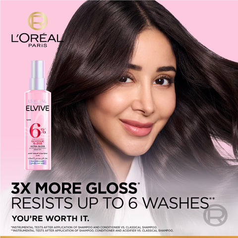 L’Oréal Paris Elvive Glycolic Gloss, Glossing Acidifier treatment, 6% [Gloss Complex] with Glycolic Acid, 200ml