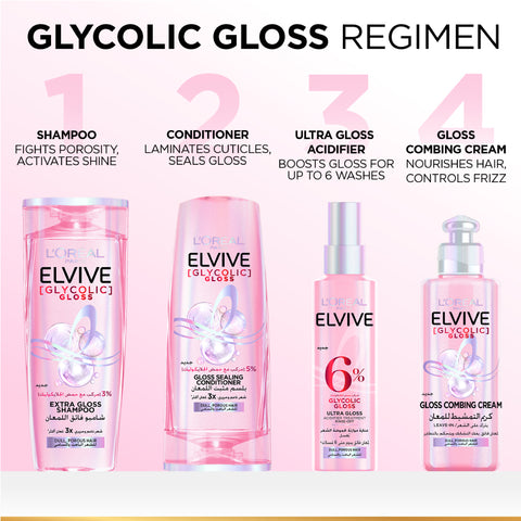 L’Oréal Paris Elvive Glycolic Gloss, Glossing Acidifier treatment, 6% [Gloss Complex] with Glycolic Acid, 200ml