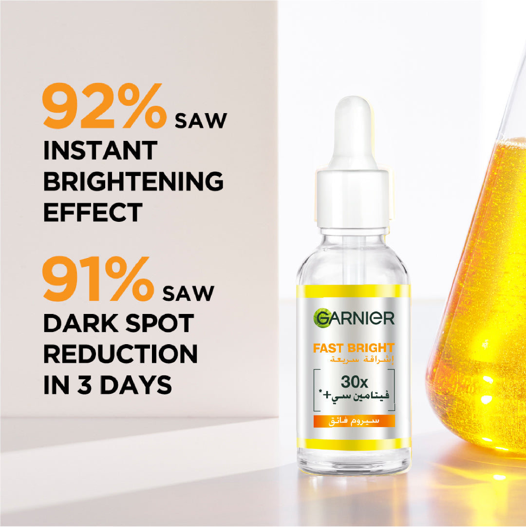 Garnier Fast Bright Vitamin C + Niacinamide 30x Brightening Booster Serum