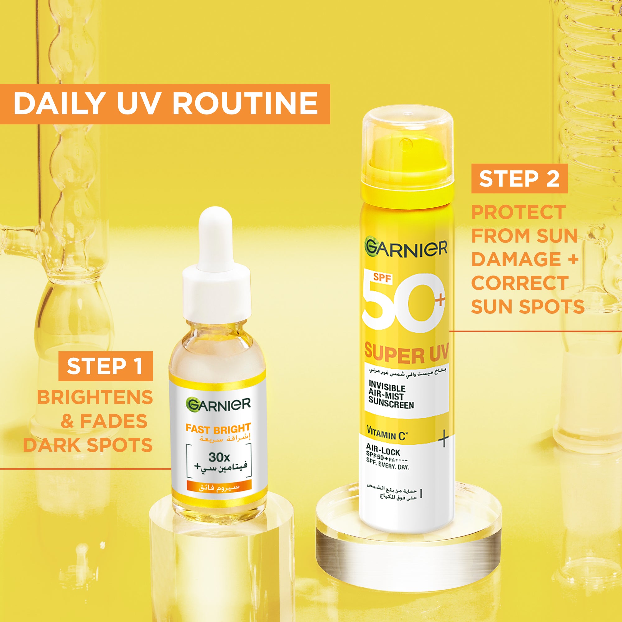 Garnier - Skin Active - Super UV Invisible Air Mist Face & Body Sunscreen - To Correct And Protect Your Skin With SPF 50+ - For All Skin Types - 75 ML