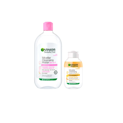 15% OFF Garnier Micellar Water Makeup Remover 700ml + Garnier Micellar Oil-Infused Cleansing Water 100ml