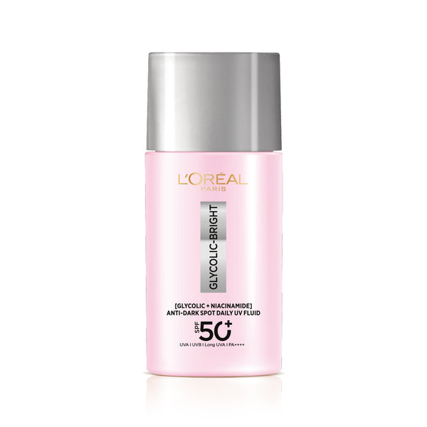 L’Oréal Paris Glycolic Bright Anti-Dark Spot Daily UV Fluid SPF 50+ with [Glycolic Acid + Niacinamide]