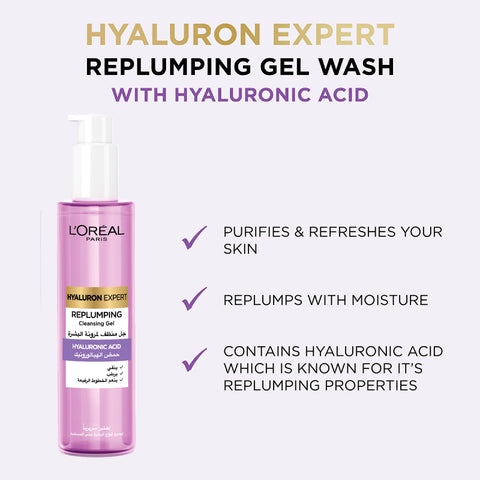 Hyaluron Expert, Replumping Cleansing Gel Wash with Hyaluronic Acid