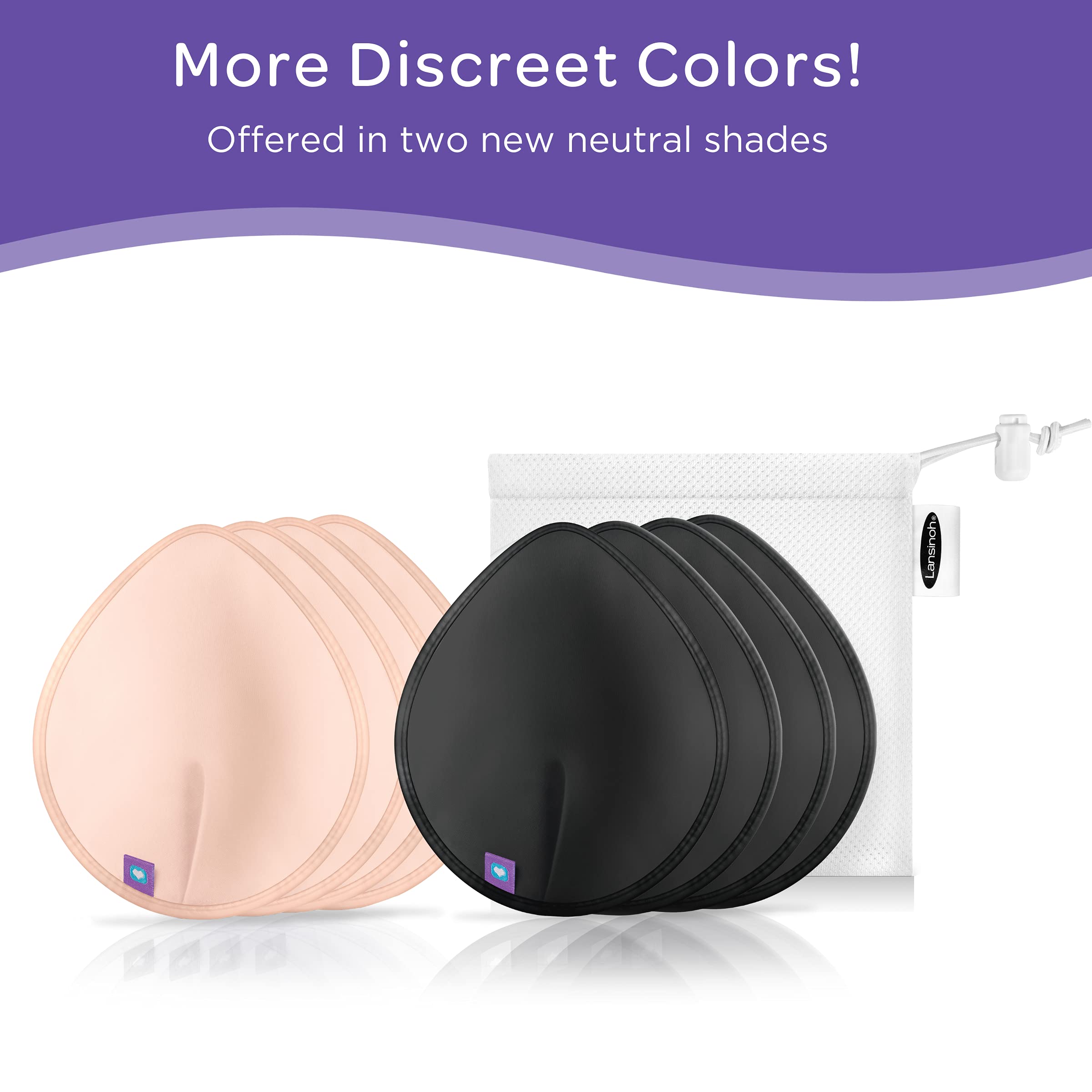 LANSINOH WASHABLE NURSING COLORED PADS X 8