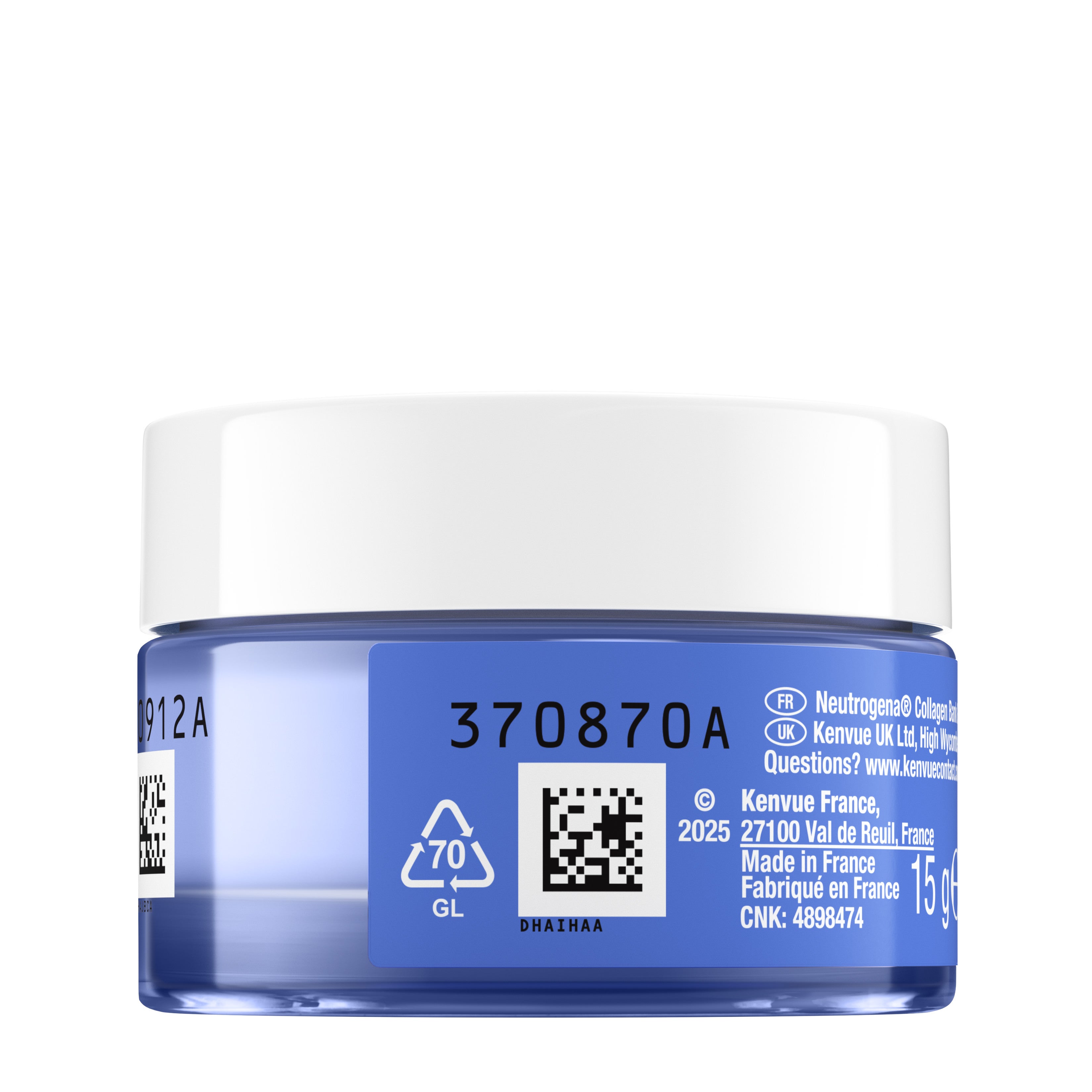 Neutrogena – Gel-Crème Yeux Revitalisant Collagen Bank (pot de 15 g) – Crème yeux anti-cernes pour aider à préserver le collagène – Soin contour des yeux pour réduire visiblement cernes & poches