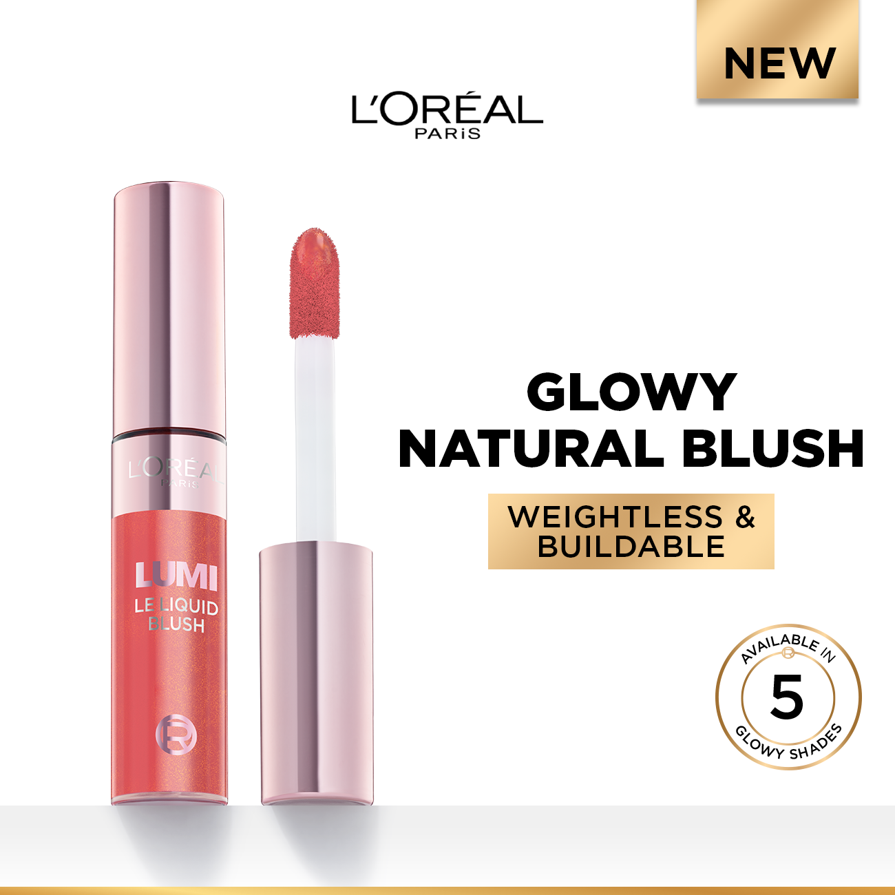 L’Oréal Paris Lumi Le Liquid Blush with a Glowy Radiant Natural Blush Finish, Weightless and Buildable, 11ml