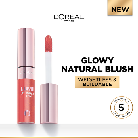 L’Oréal Paris Lumi Le Liquid Blush with a Glowy Radiant Natural Blush Finish, Weightless and Buildable, 11ml