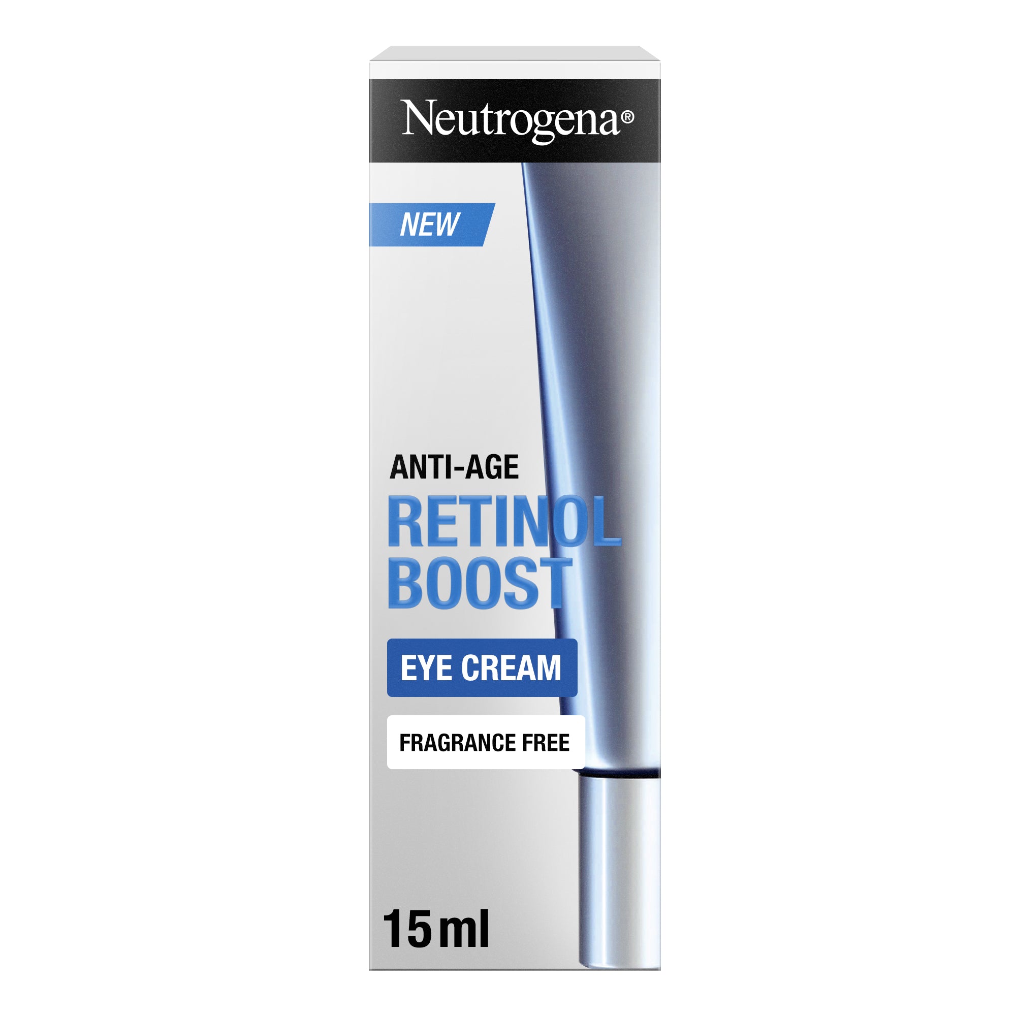 Neutrogena, Retinol Boost Eye Cream,  developed with dermatologists to fight visible signs of ageing by improving skin tone and texture and reducing the appearance of fine lines, 15ml