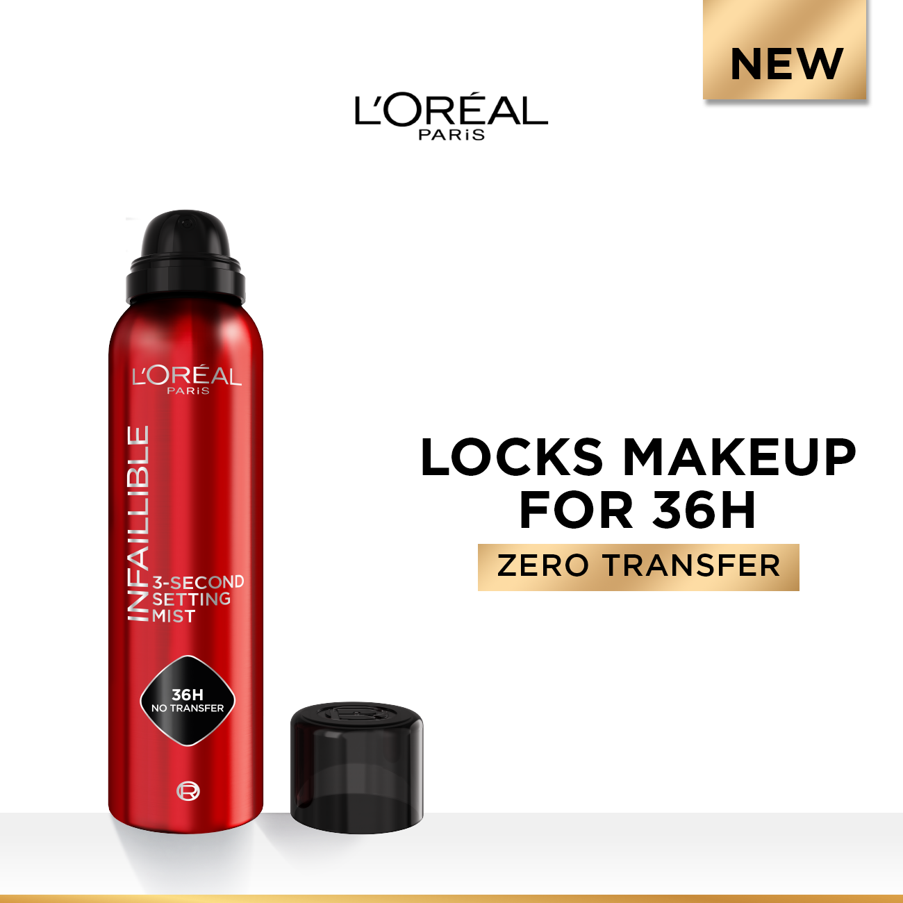 L’Oréal Paris Infaillible 3-Second setting mist spray, 36h of long wear, no transfer, no marks, no stickiness, 75ml