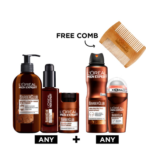 Buy Any Barber Club Item + Any Barber Club Deo & Get a Free Comb