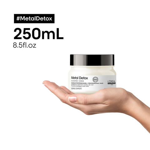 L’Oréal Professionnel | Metal Detox anti-deposit protector mask | After color, balayage & lightening | rich creamy texture with Glicoamine & Ionène | SERIE EXPERT | 250 ml