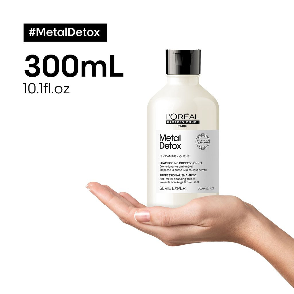 L’Oréal Professionnel | Metal Detox anti-metal cleansing cream | After color, balayage & lightening | SULFATE FREE | rich creamy texture with Glicoamine & Ionène | SERIE EXPERT | 300 ml