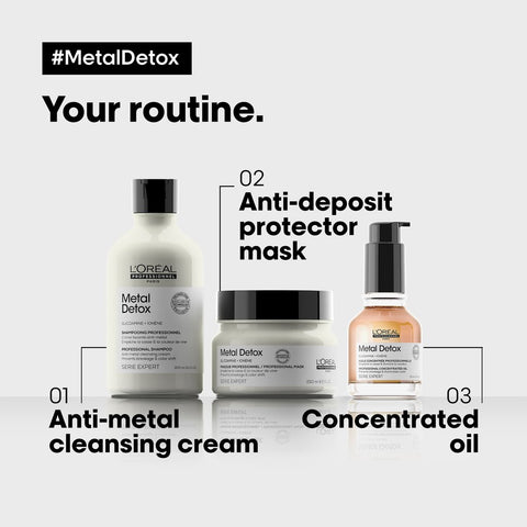 L’Oréal Professionnel | Metal Detox anti-metal cleansing cream | After color, balayage & lightening | SULFATE FREE | rich creamy texture with Glicoamine & Ionène | SERIE EXPERT | 300 ml