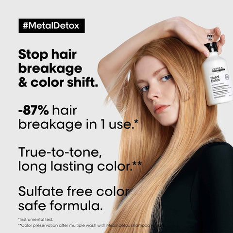 L’Oréal Professionnel | Metal Detox anti-metal cleansing cream | After color, balayage & lightening | SULFATE FREE | rich creamy texture with Glicoamine & Ionène | SERIE EXPERT | 300 ml