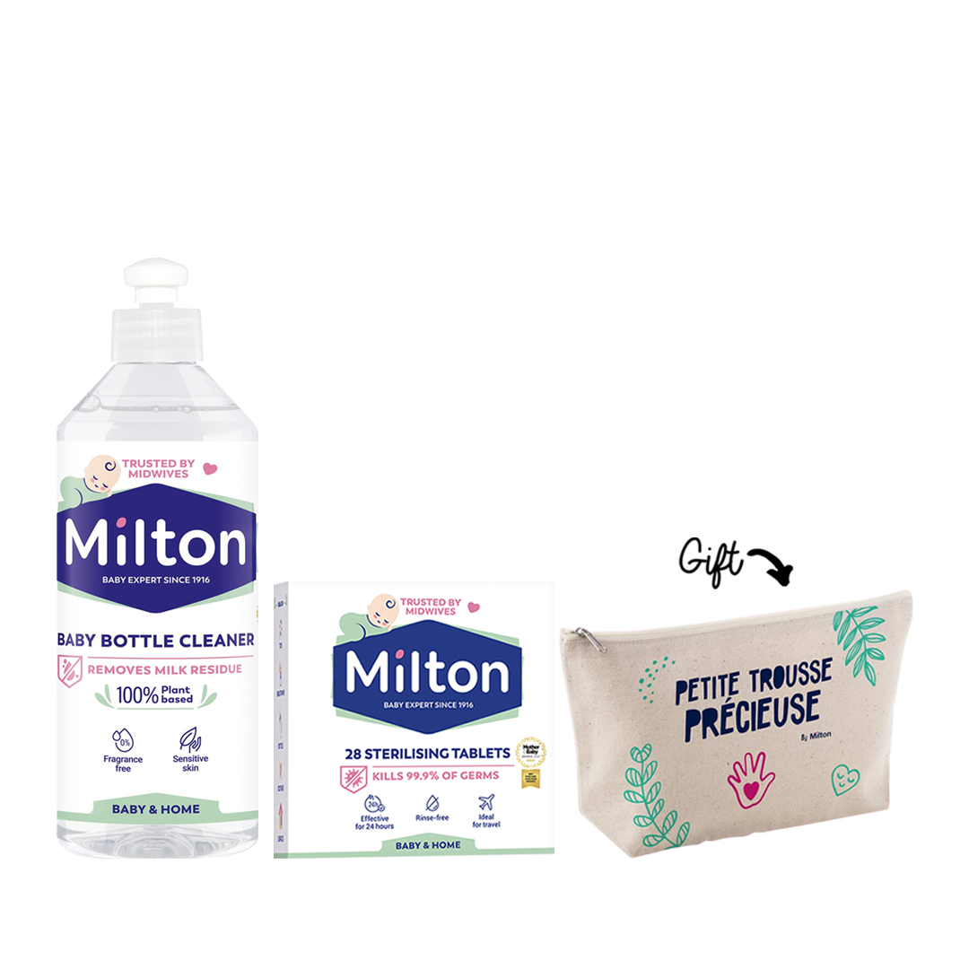 20% OFF Milton Baby Bottle Cleaner + Milton Sterilizing tablets + free Milton pouche