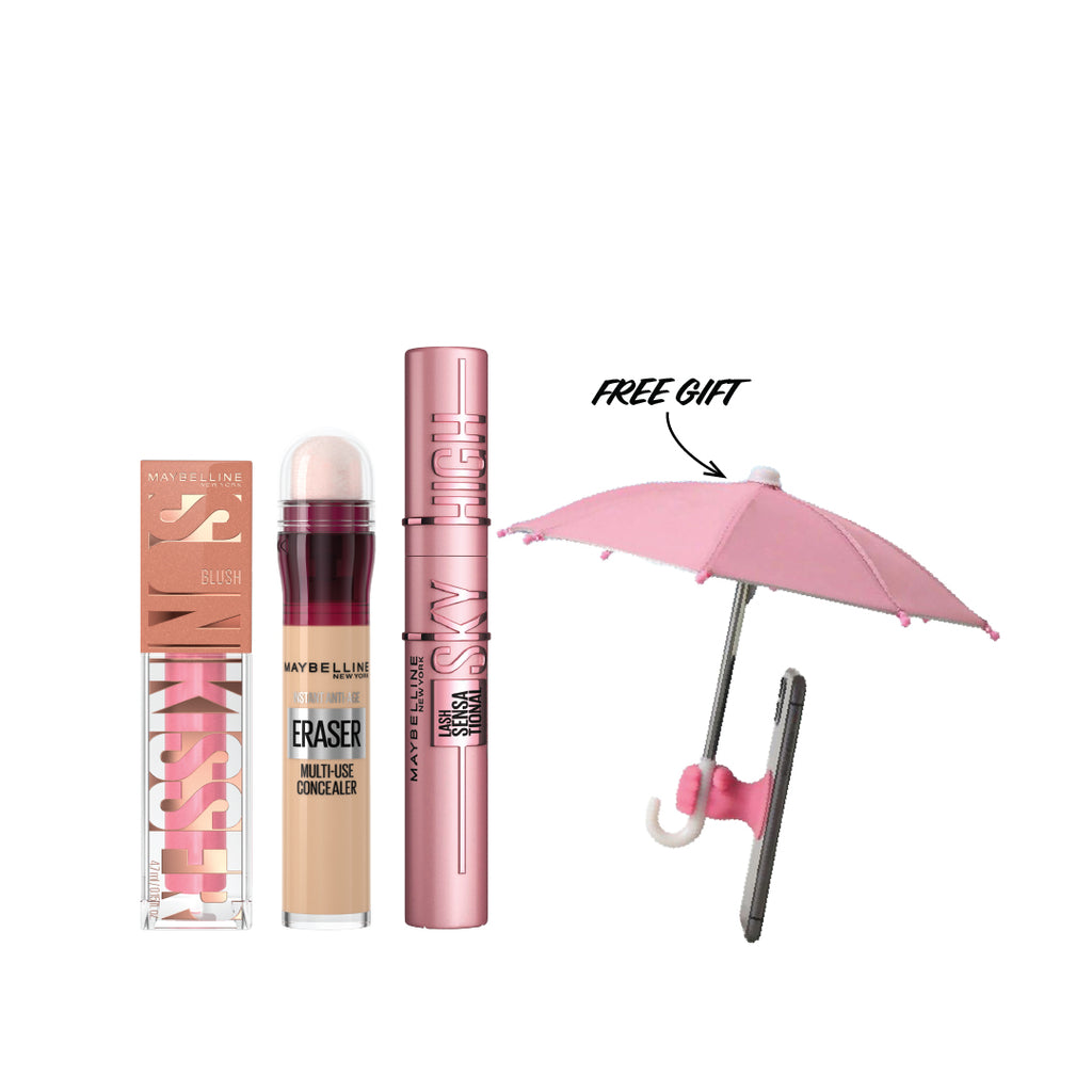 20% OFF Lash Sensational Sky High Mascara + Instant Age Rewind Eraser Dark Circles Treatment + Sunkisser blush + Free Phone Unbrella