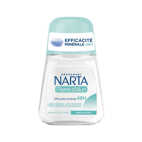 Narta - Alum Stone - Roll-On Deodorant - 48H Natural Mineral Protection - For Women - 50ml
