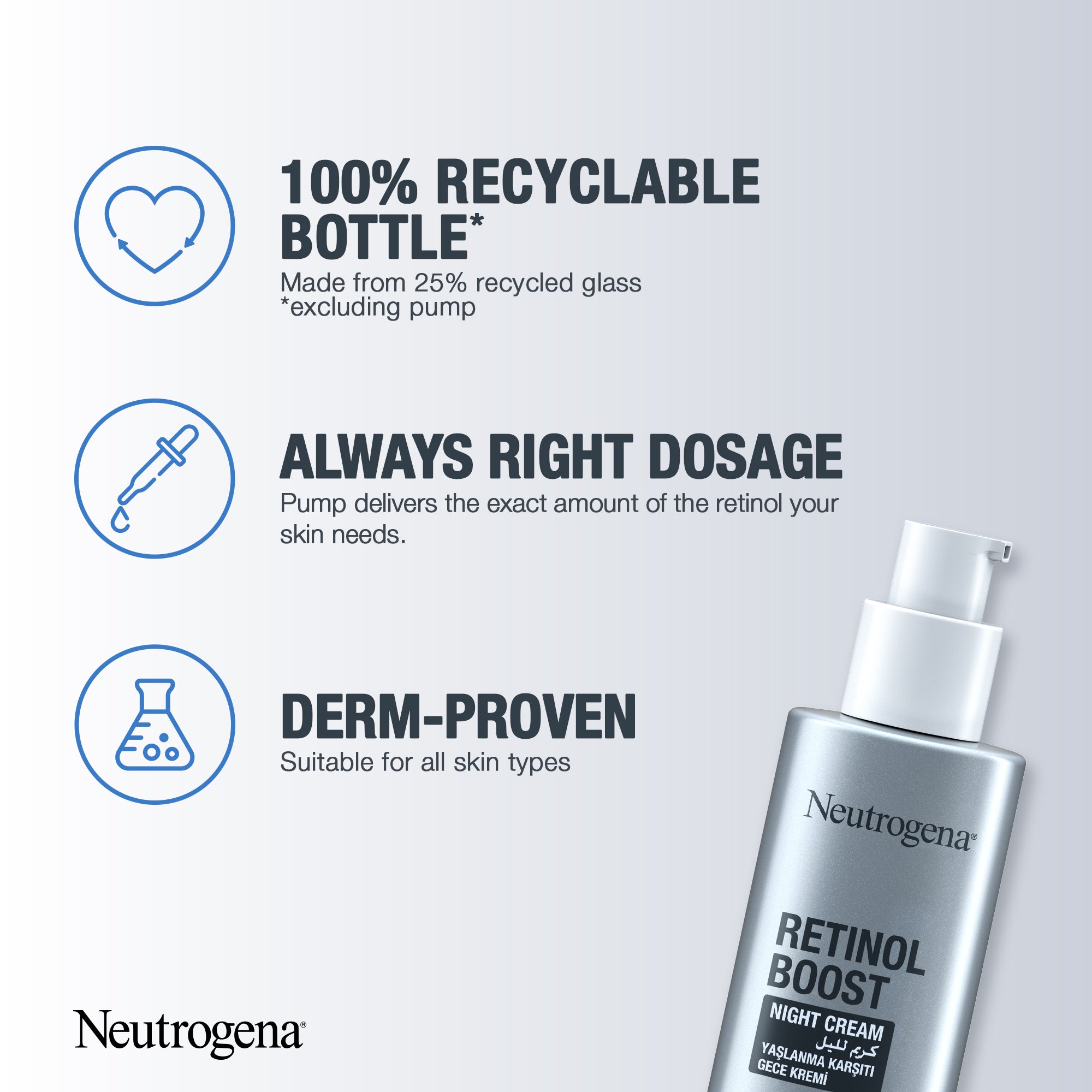 Neutrogena Retinol Boost Night Cream, Fights visible signs of ageing and reduces the appearance of wrinkles, dryness, and age spots, 50ml