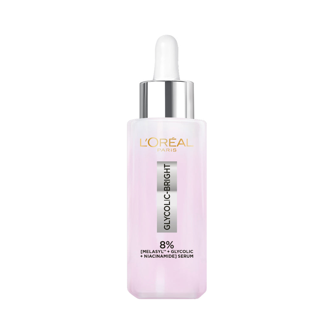 L’Oréal Paris Glycolic Bright Serum with 8% [Melasyl ™ + Glycolic Acid + Niacinamide] face serum for Dark Spots & Brightening 30ml