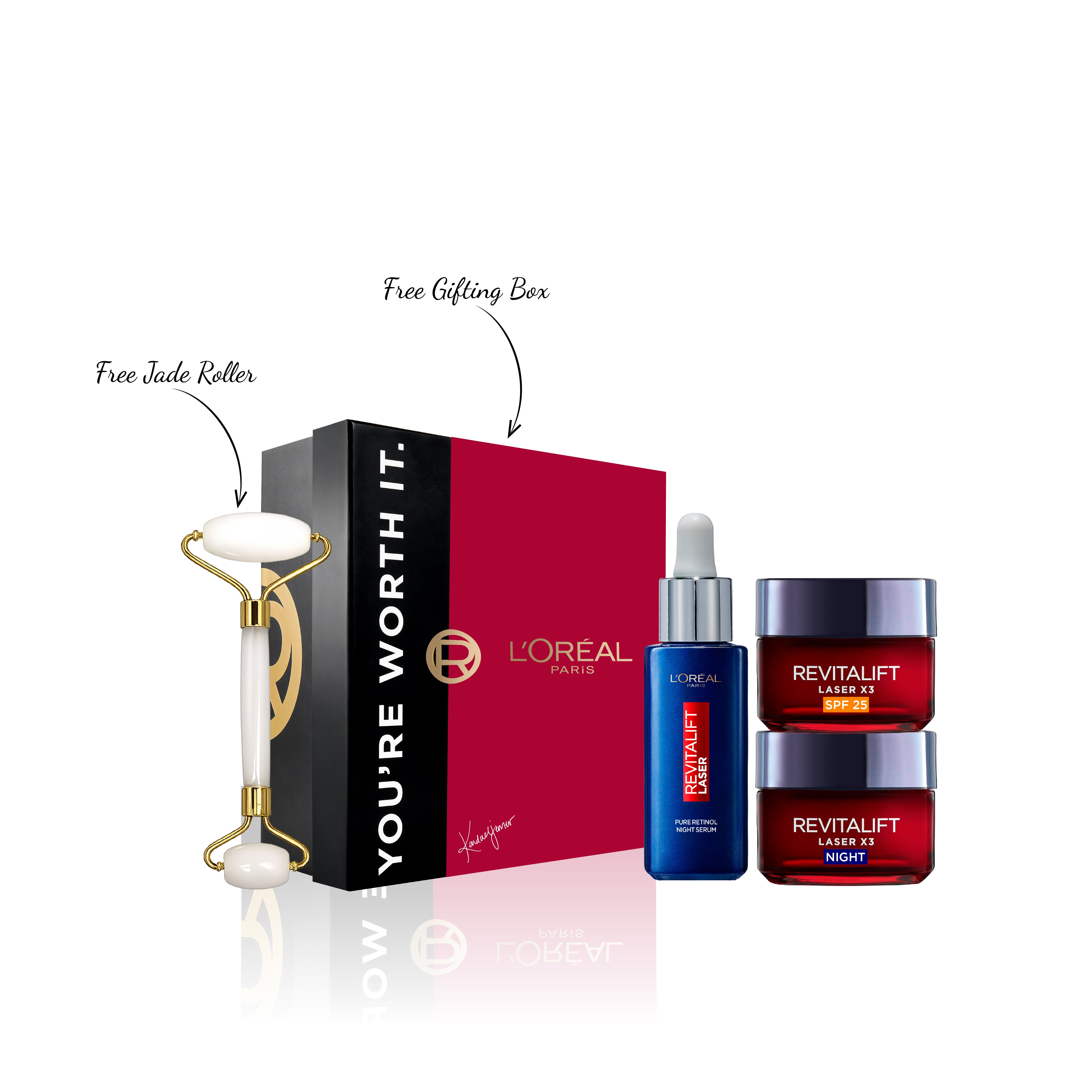 20% OFF Retinol Serum + Laser Day + Night cream GET  Jade Roller + Gifting box
