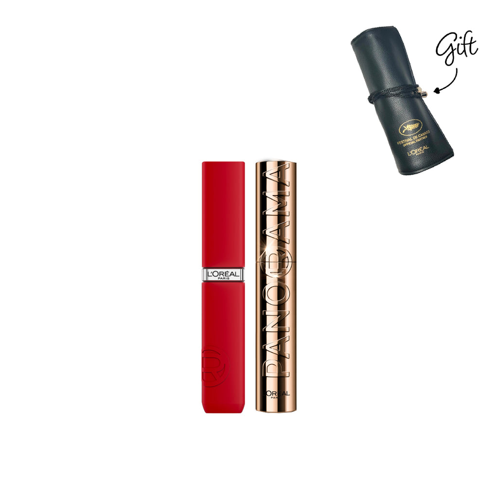 20% OFF Panorama Mascara + Matte Resistance Liquid Lipstick +Exclusive Cannes Pouch