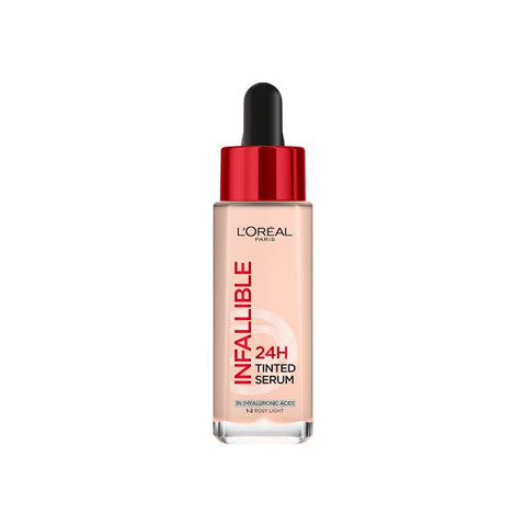 L’Oréal Paris Infallible 24H Tinted Serum with 1% Hyaluronic Acid for Radiant Hydrated Skin, Light to Medium Coverage, 30ml