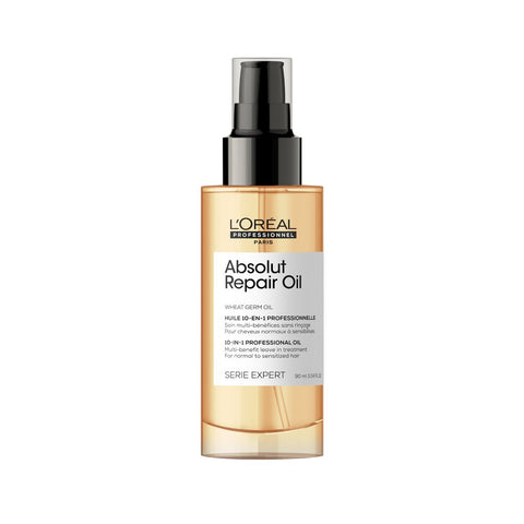 L’Oréal Professionnel | Absolut Repair Oil multi-benefit leave in treatment | With Protein and Gold Quinoa for dry and damaged hair | SERIE EXPERT | 90ml