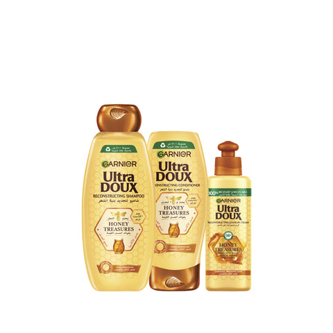 20% OFF Ultra Doux Honey Treasures Shampoo 400ml + Conditioner 200ML+ Leave in 200ML