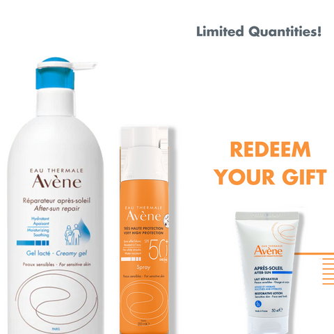 AVENE SPRAY 200 ML SPF 50+ NF + AVENE REPARATEUR APRES SOLEIL 400 ML CREAMY GEL + Apres Soleile 50ml (Gift)