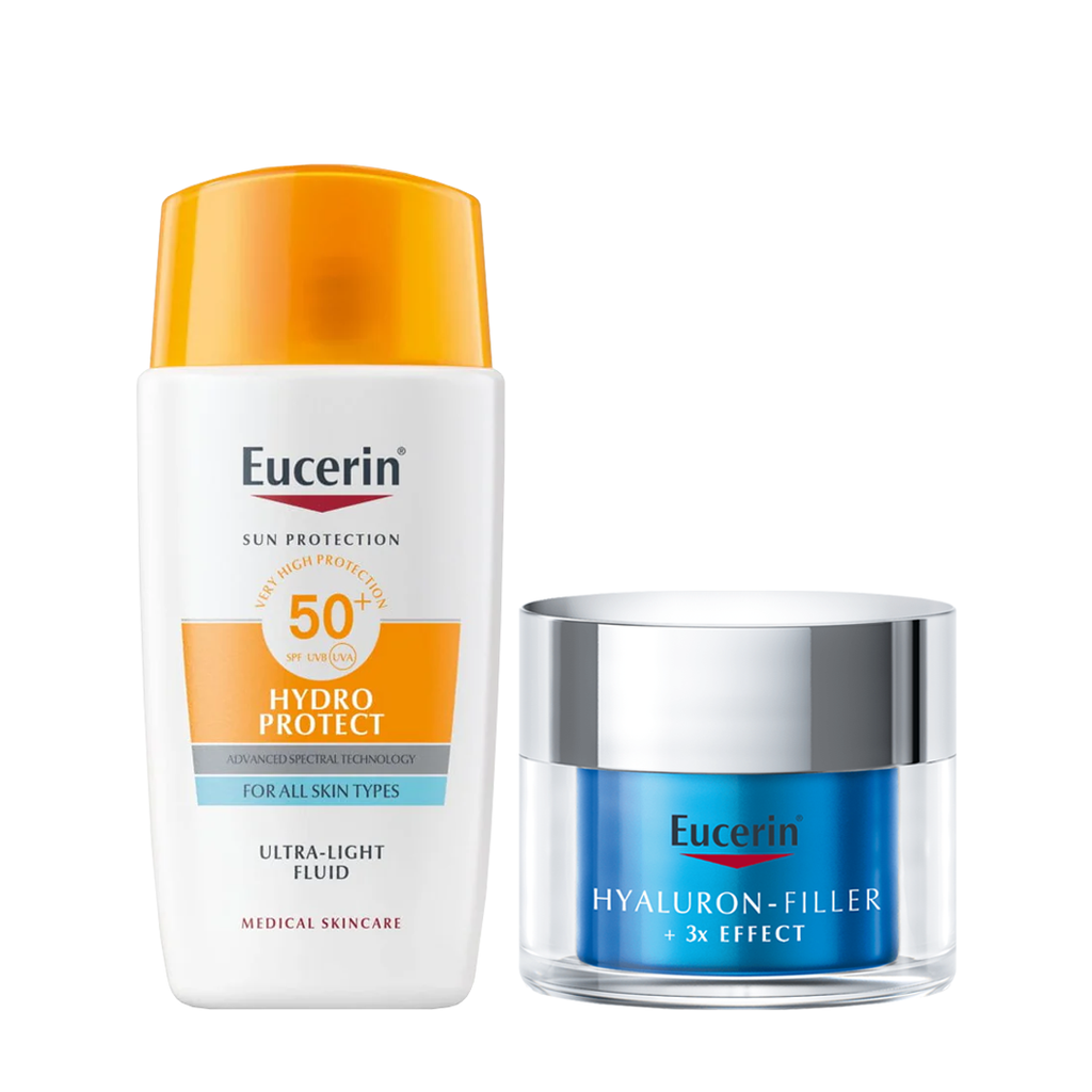 15% OFF: Hyaluron - Filler + 3x effect Moisture Booster Night 50ml + Eucerin Sun Hydro Protect Ultra Light Fluid SPF 50+