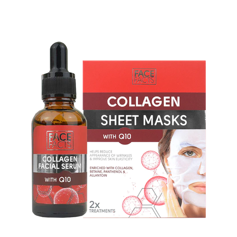 15% OFF Collagen & Q10 Face Serum + 2x Collagen & Q10 Sheet Mask