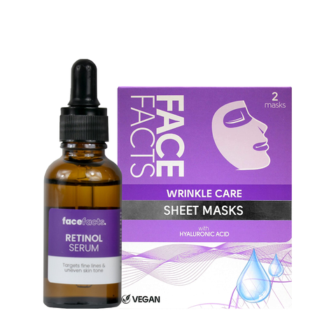 15%  OFF Retinol Facial Serum + 2x Wrinkle Care Sheet Mask