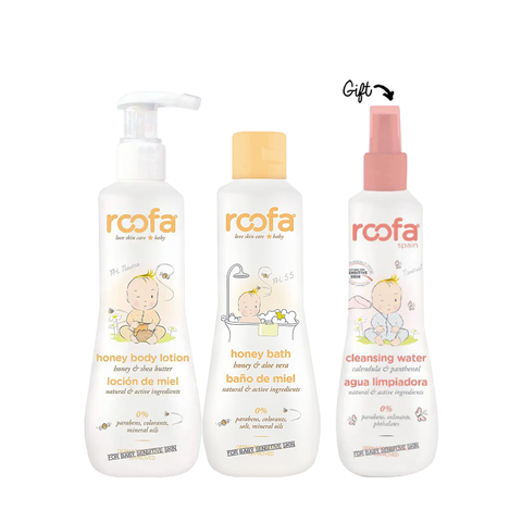 Honey Body Lotion Roofa + Honey Bath Roofa + Cleansing Water Roofa (Gift)
