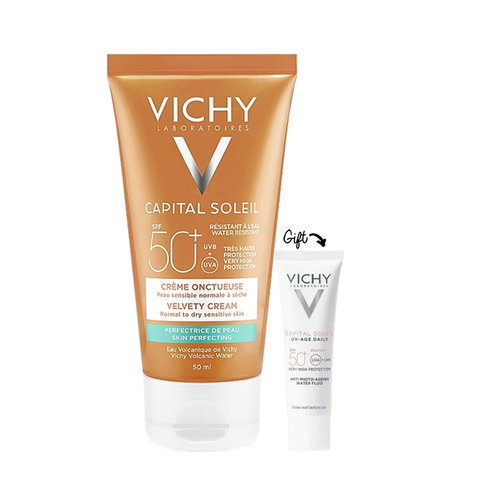 Capital Soleil Velvety Cream SPF50+ Skin Perfecting Action +UV Age 15ml GIFT
