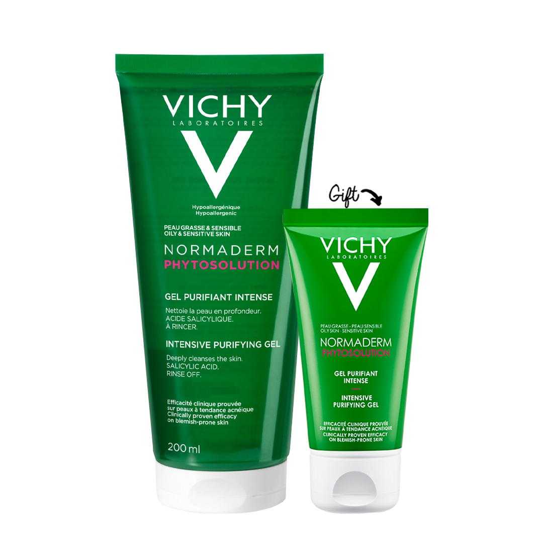 Normaderm Phytosolution - Intensive Purifying Gel 200ml + Phytosolution Cleanser 50ml (Gift)