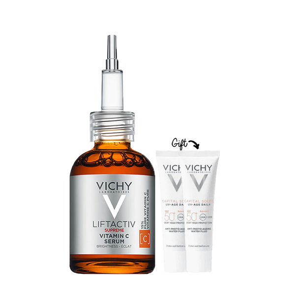Liftactiv Vitamin C Brightening Skin Corrector Serum 20ml + 2x UV Age Daily Capital Soleil GIFTS
