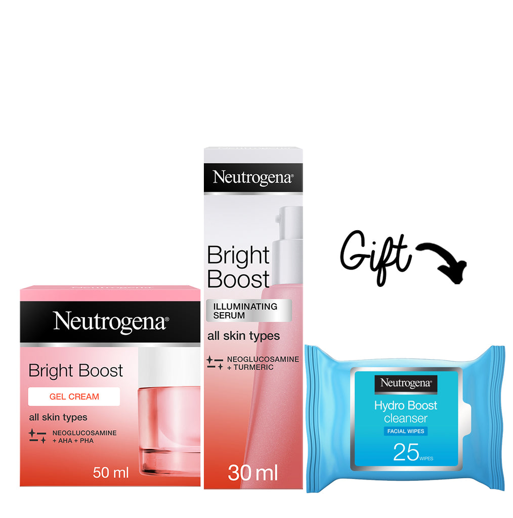 Buy 1 Bright Boost Gel Cream + 1 Bright Boost Serum And Get 1 Hydro Boost Wipes for FREE