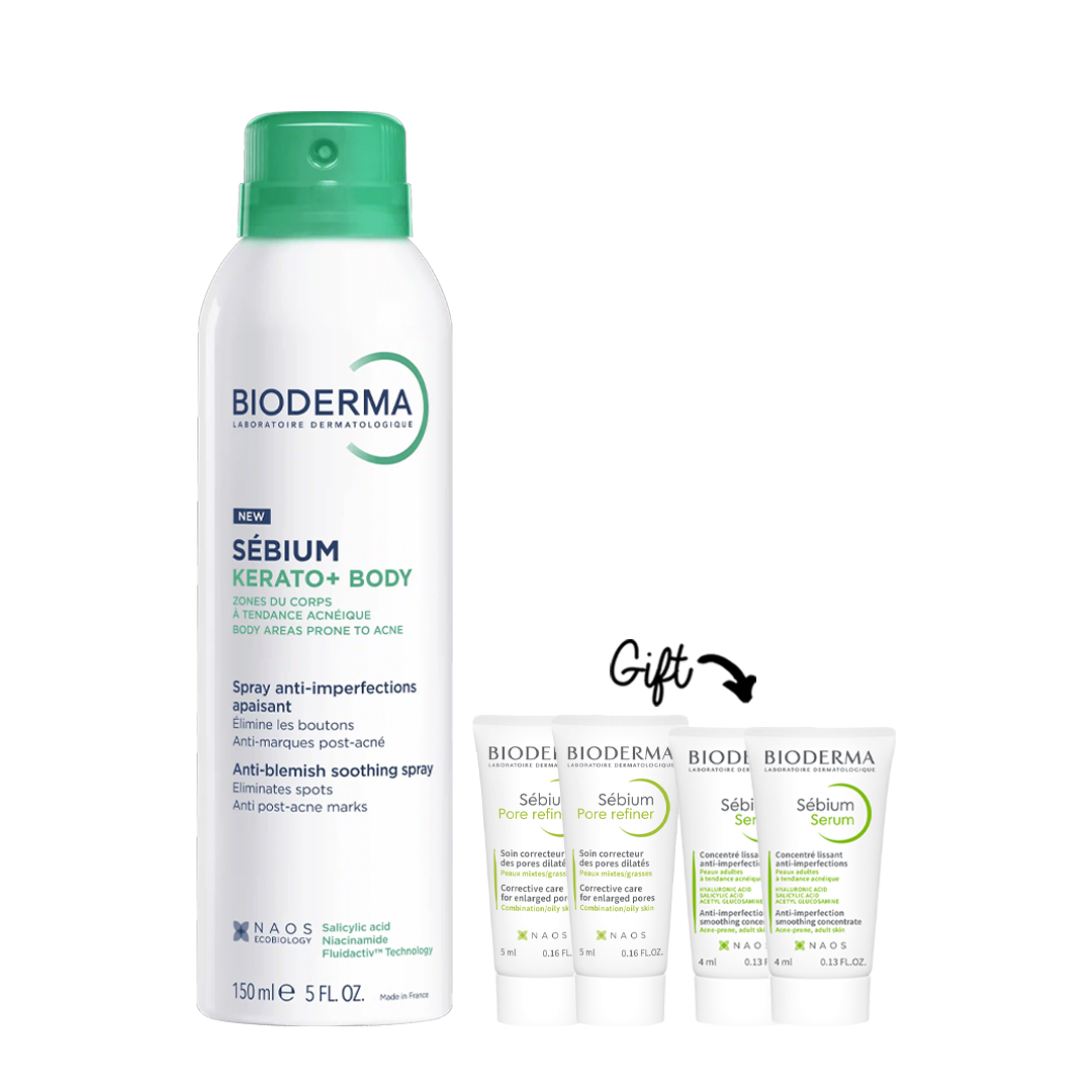 BIODERMA SEBIUM KERATO+ BODY 150ML + Sebium Pore refiner 5ml x2 + Sebium Serum 5ml x2