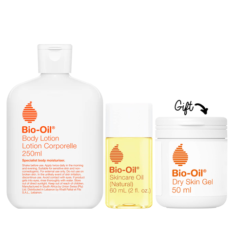 Buy Bio-oil Body Lotion 250ml + Bio-oil Skin Care Oil Natural 60ml  get Bio-oil dry skin gel 50 ml