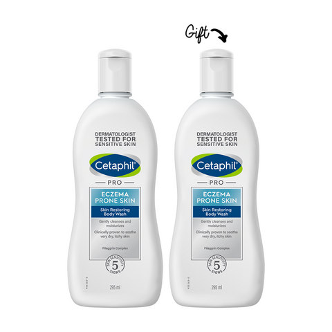 Buy 1 get 1: CetaphilPRO Eczema-Prone Skin Restoring Body Wash - 295ml