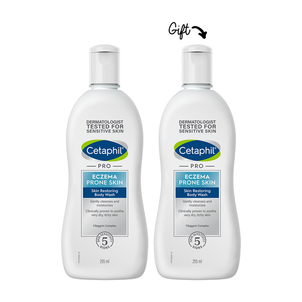 Buy 1 get 1: CetaphilPRO Eczema-Prone Skin Restoring Body Wash - 295ml