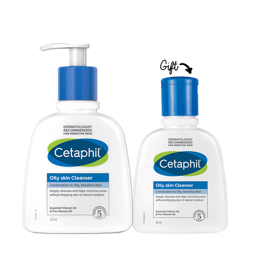 Buy 1 get 1:  Cetaphil Oily Skin Cleanser - 236ml get  Cetaphil Oily Skin Cleanser - 125ml