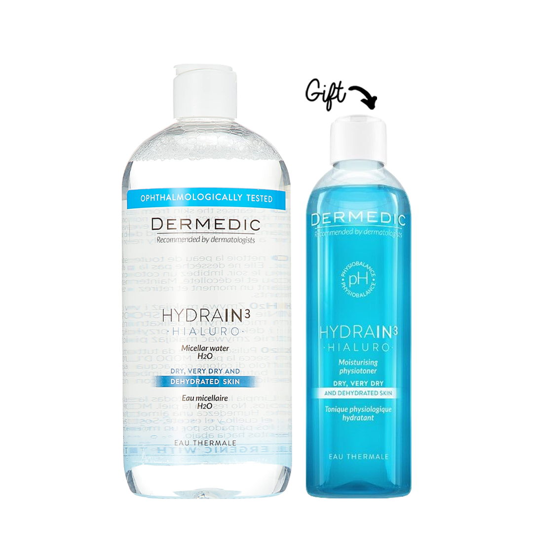 Buy 1 Get 1: HYDRAIN3-MICELLAR WATER H2O 500ML + Hydrain Moisturizing Physiotoner