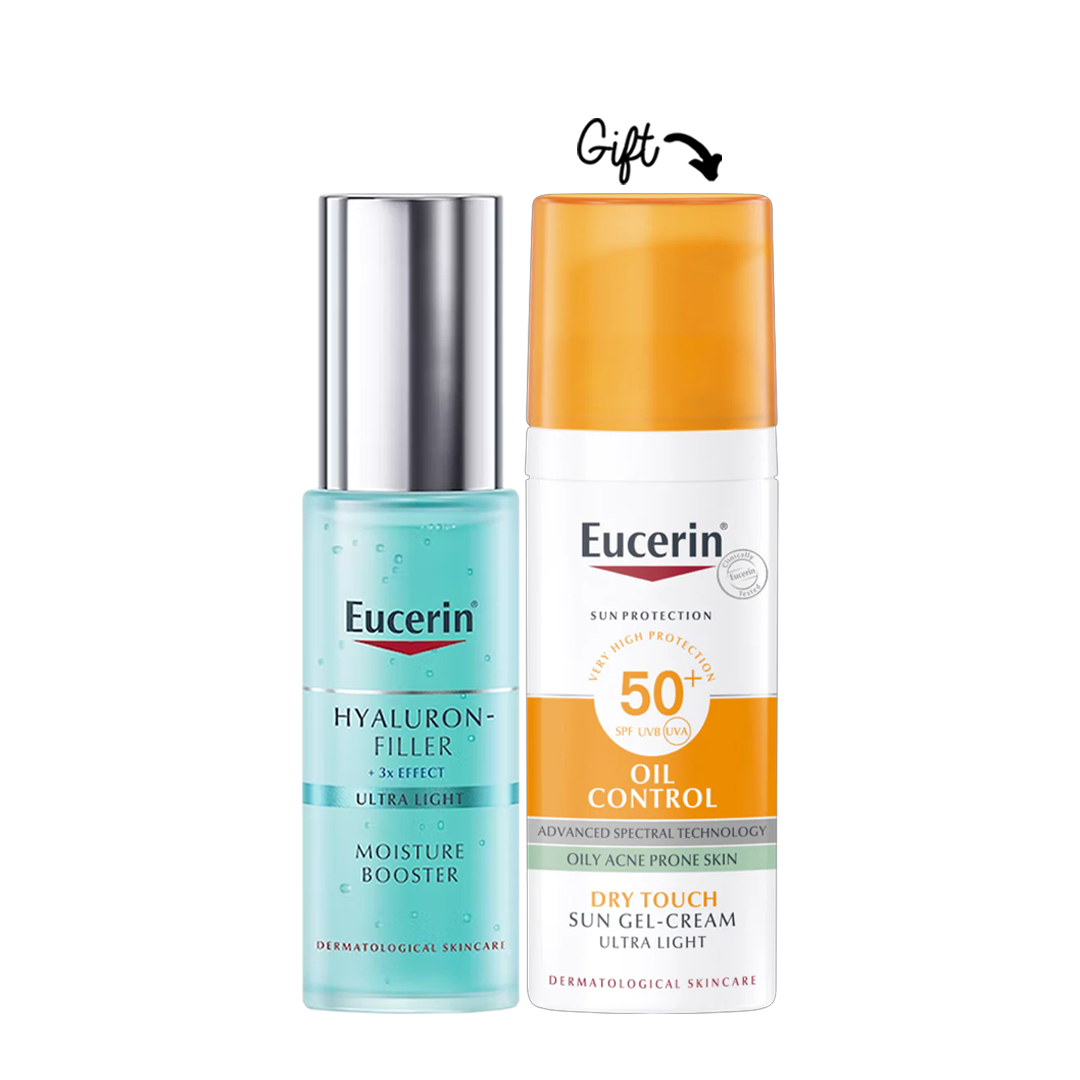 Hyaluron-Filler Moisture Booster 30ml + Oil Control Sun Gel-Cream Dry Touch 50+ (Free)
